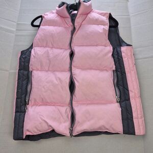 Outdoor Exchange Pink Puff Vest in L, 2 Zip Pockets,100% Nylon, Fill 72% Down